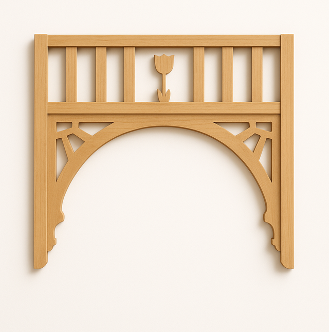 Decorative interior timber fretwork panel
