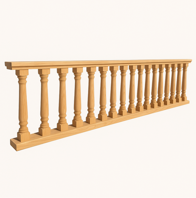 Pre-assembled timber balustrade panel with spindles