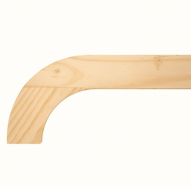 Curved timber verandah rafters (bullnose shape)