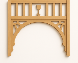 Decorative interior timber fretwork panel