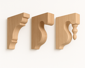 Decorative timber eave bracket under roof