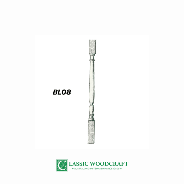 BL08, Turned Baluster 1000 x 43 x 43mm
