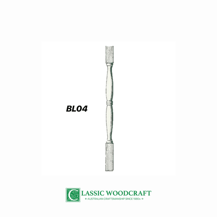 BL04, Turned Baluster 1000 x 43 x 43mm
