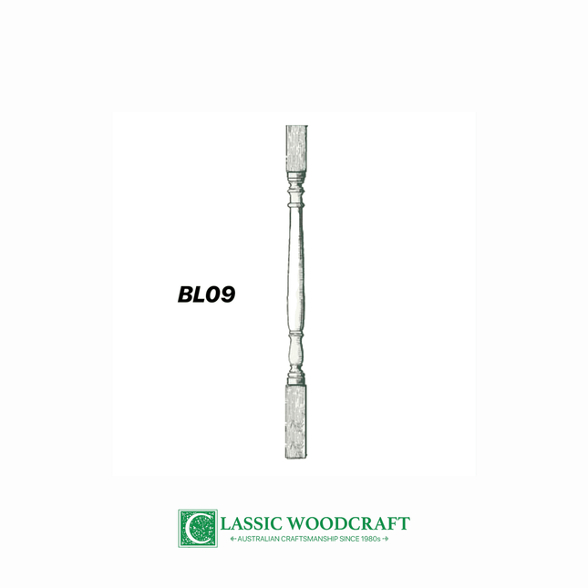 BL09, Turned Baluster 1000 x 43 x 43mm