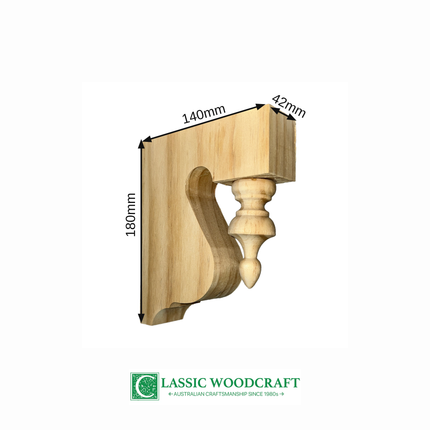 Eave Bracket EB01-1 dimensions: 180mm high, 140mm long, 42mm thick