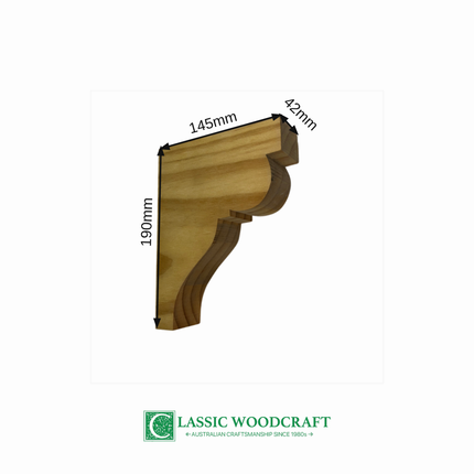 Eave Bracket EB06 dimensions: 190mm high, 145mm long, 42mm thick