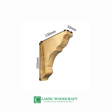 Eave Bracket EB03 dimensions: 150mm high, 130mm long, 33mm thick