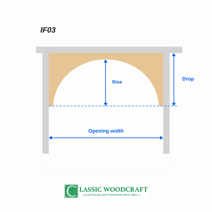 Internal Fretwork Panel IF03 – how to measure opening width, drop and rise