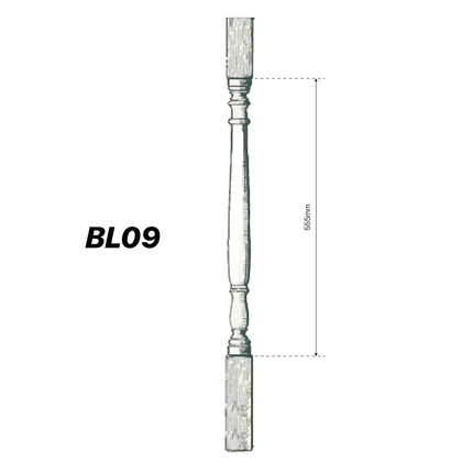 BL09, Balusters, Turned, 1000 x 43 x 43mm