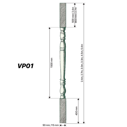 VP01, Verandah Posts in LOSP Pine