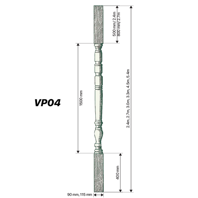 VP04, Verandah Posts in LOSP Pine