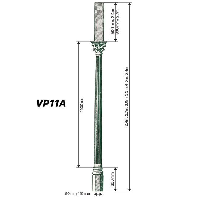 VP11a, Verandah Posts in LOSP Pine  (No capping)
