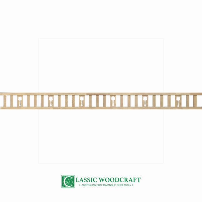 Clearance timber frieze, 250mm high, slats with MF10 tulip motif